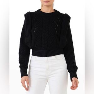Really cute cropped black sweater with lining on the sides